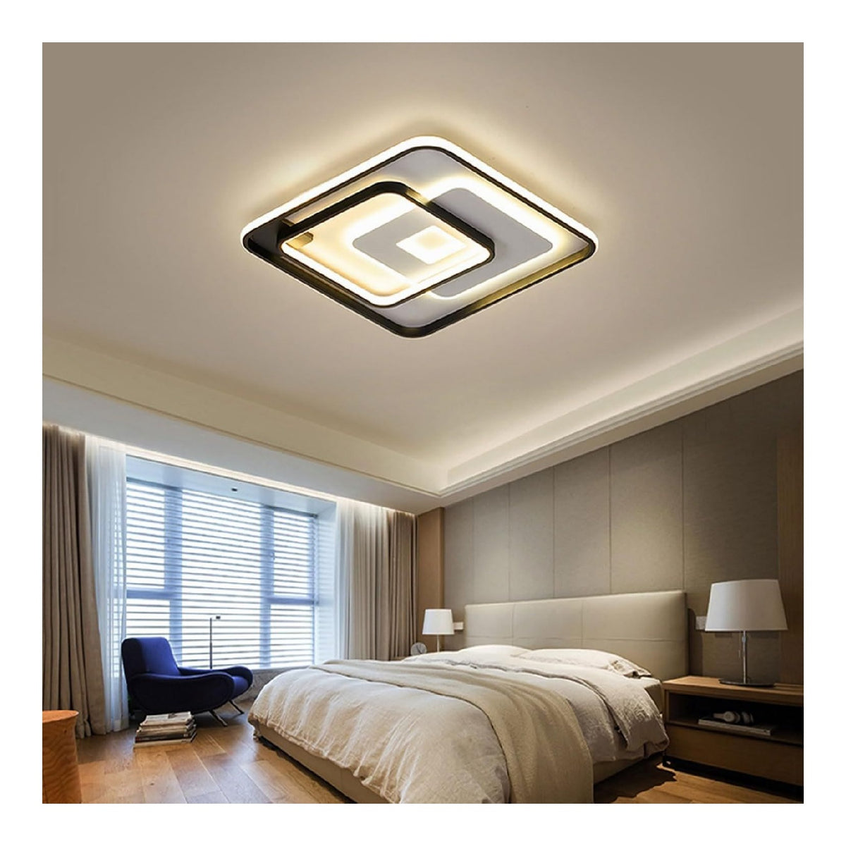 Lustre Noir et Blanc a presence elegante et lumiere agreable 3000K 52-2572