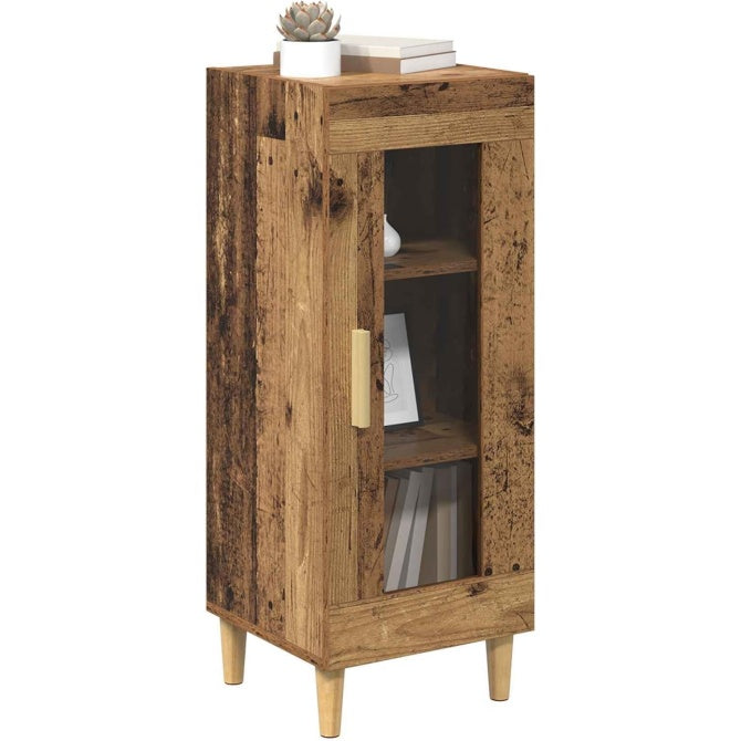 Meuble de rangement contemporain en bois ancien 90 cm avec design rectangulaire, ideal pour salon salle a manger ou maison elegante