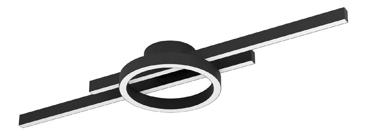 Plafonnier Noir et Blanc aux lignes epurees avec eclairage confortable 7J-5238