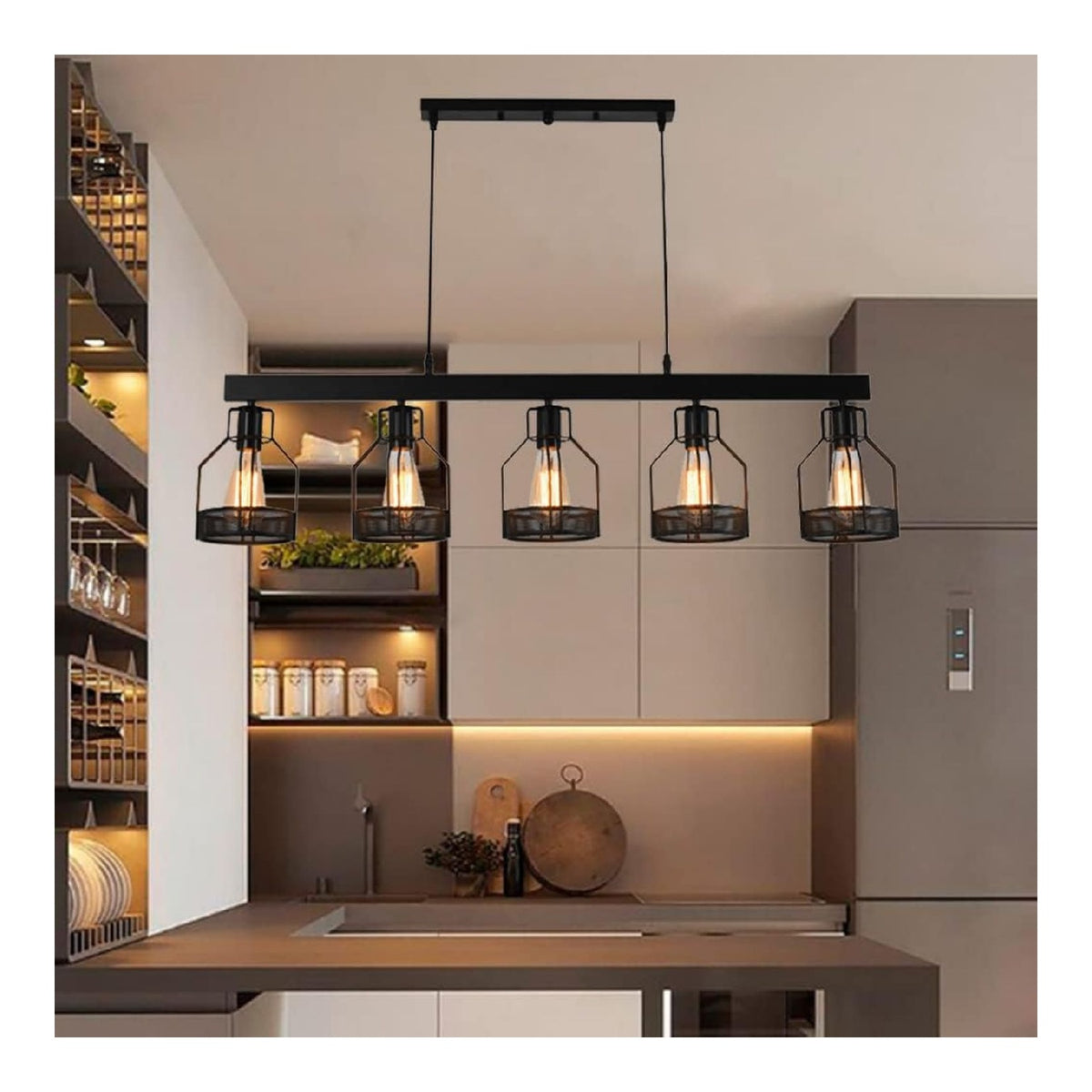 Luminaire Noir et Ambre a silhouette graphique de type suspension 40 W E27 9F-2684