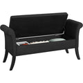 Bancs bout de lit finition bois revetement velours gris
