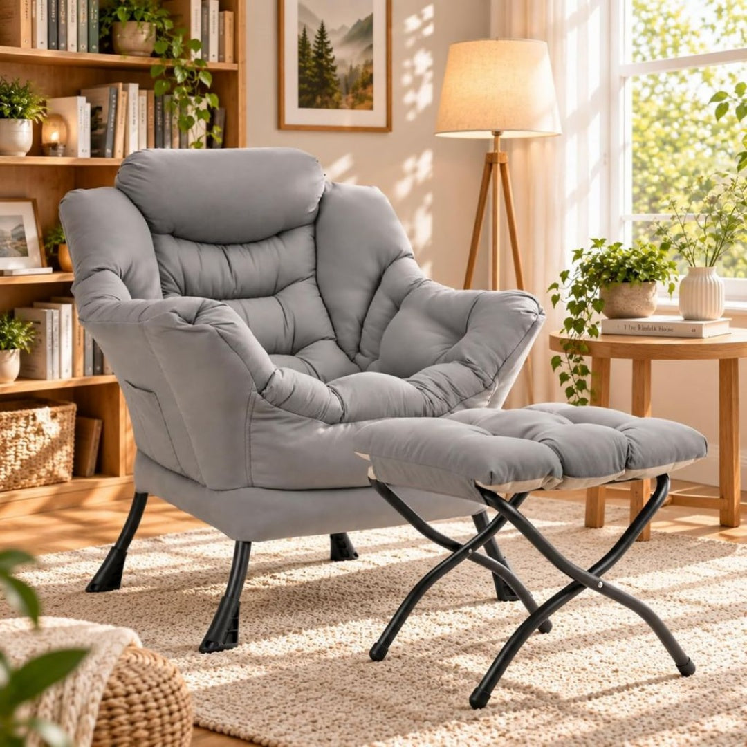 Fauteuils relaxants inclinable finition bois gris clair