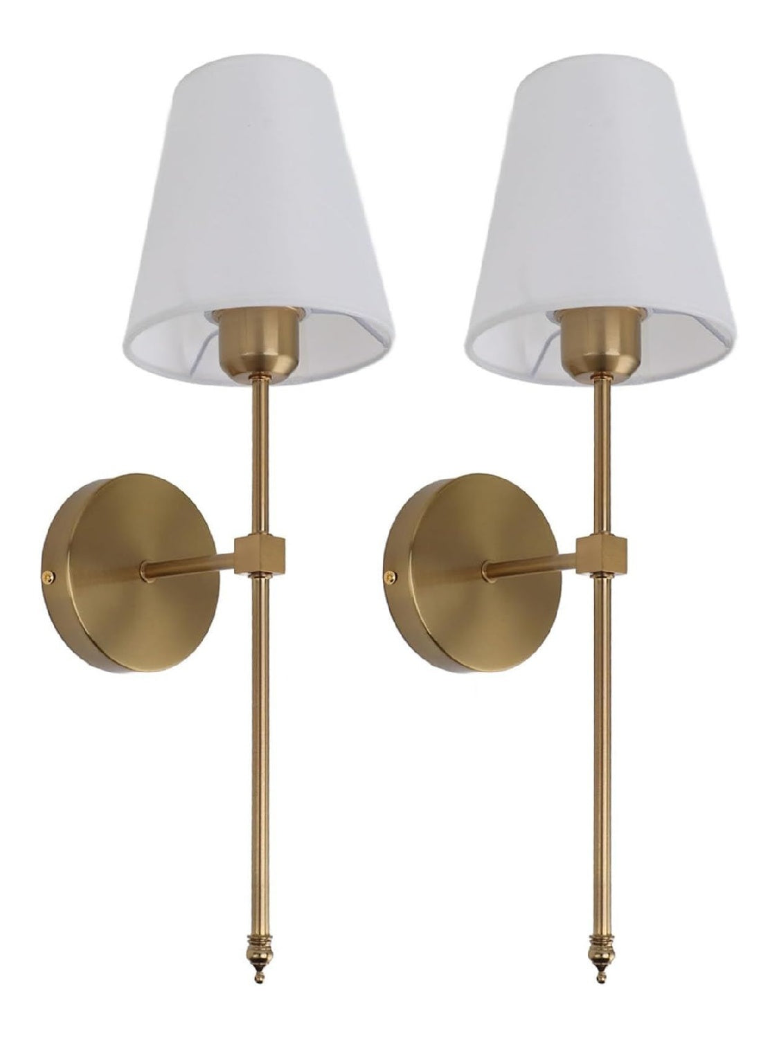 Applique murale Blanc et Dore a presence elegante et lumiere agreable 60 W E27