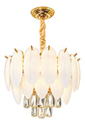 Lustre decoratif Dore et Ambre avec diffusion lumineuse harmonieuse E14