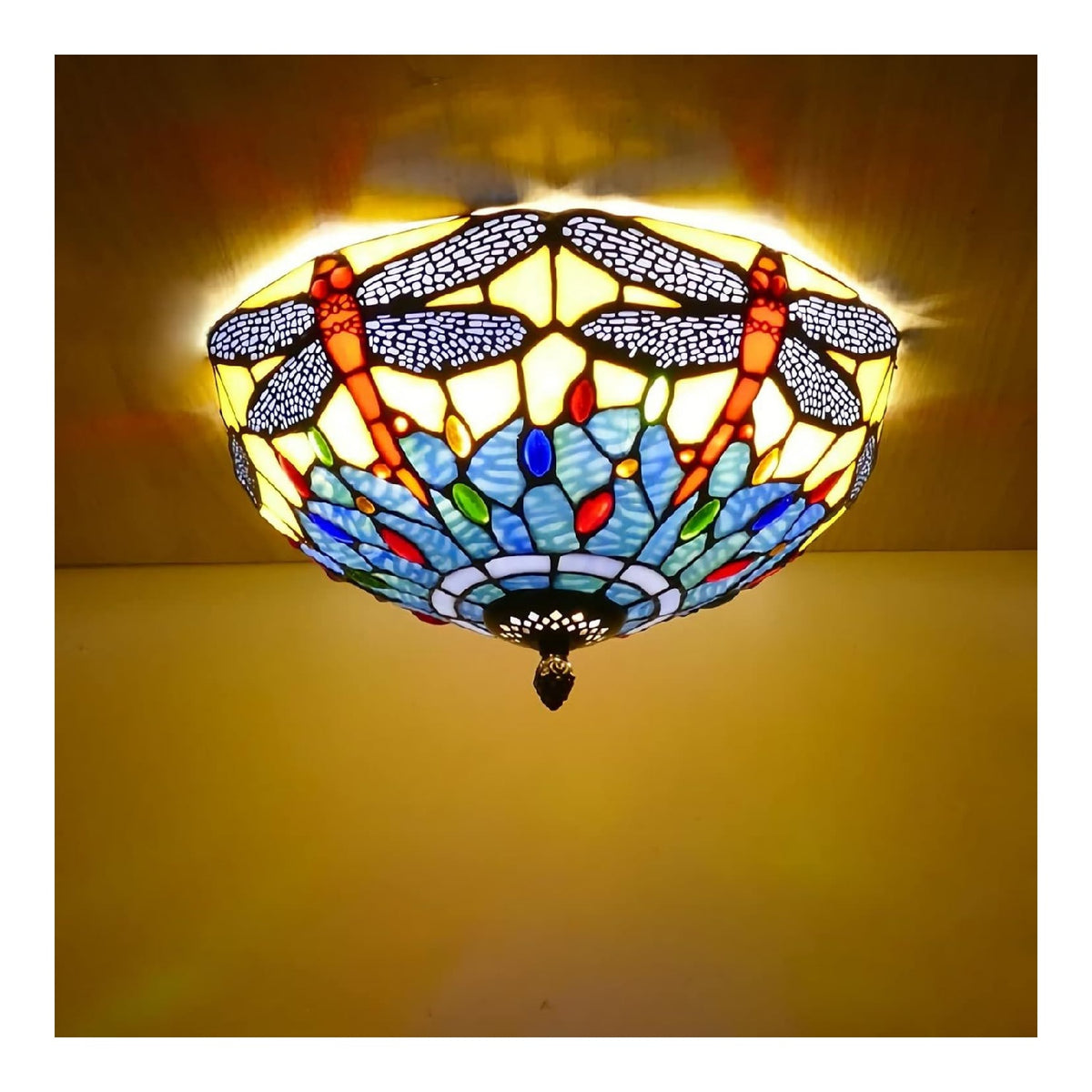 Suspension Ambre et Bleu au style moderne avec conception fonctionnelle E27