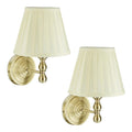 Applique murale Blanc et Dore a presence elegante et lumiere agreable E14