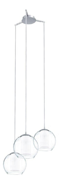 Suspension Blanc et Argente aux lignes epurees avec eclairage confortable E27