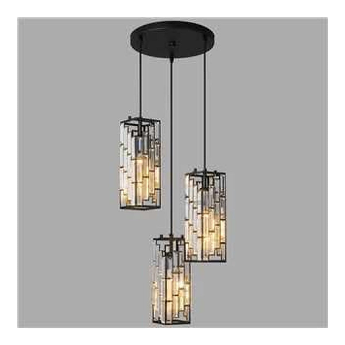 Suspension Noir et Ambre au style moderne avec conception fonctionnelle 60 W E27