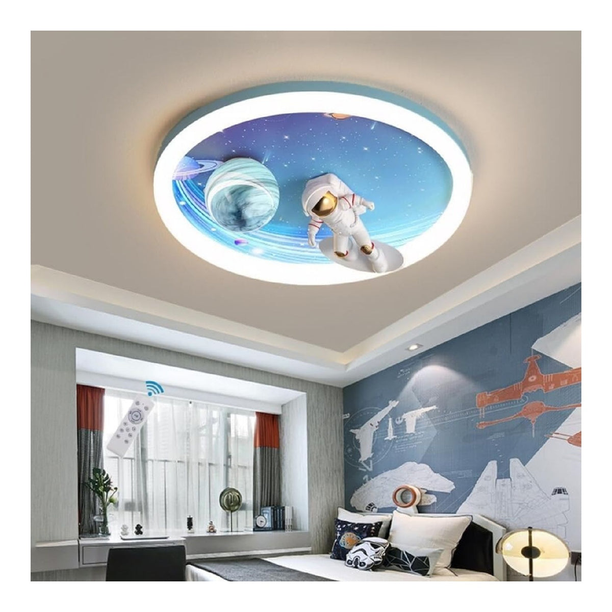 Solution lumineuse Blanc et Ambre au dessin sobre en format lustre 48W 3000K