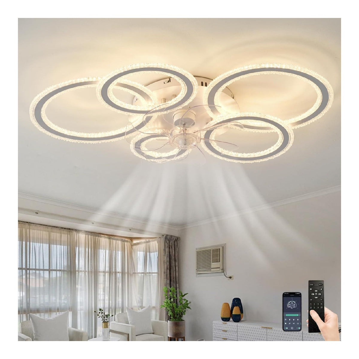 Plafonnier decoratif Noir et Blanc avec diffusion lumineuse harmonieuse 3000K