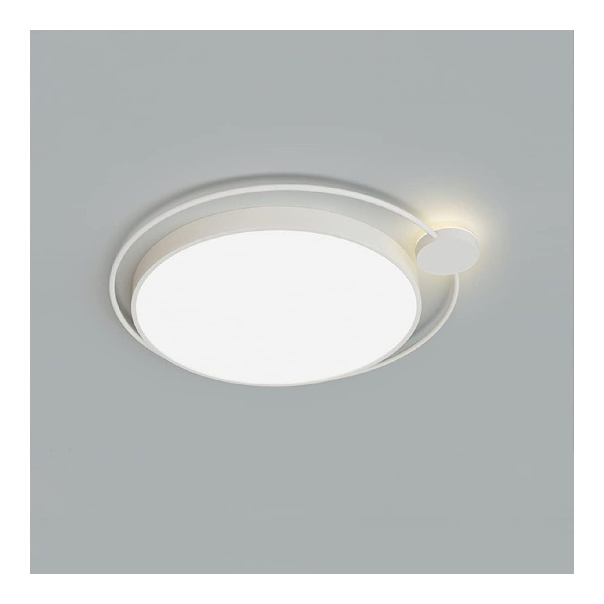 Luminaire Blanc et Ambre a silhouette graphique de type plafonnier 4J-3649