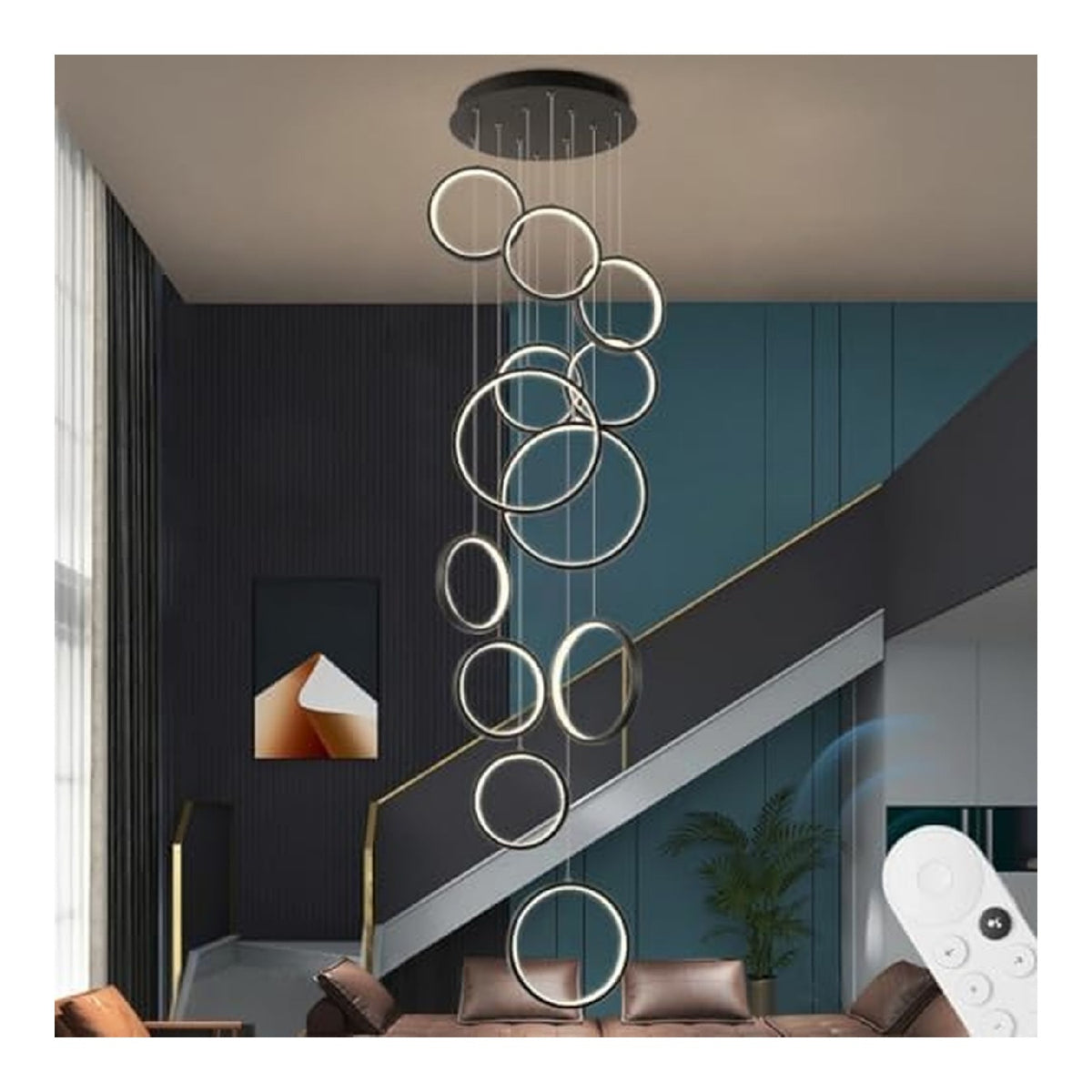 Suspension decoratif Noir avec diffusion lumineuse harmonieuse 3000K
