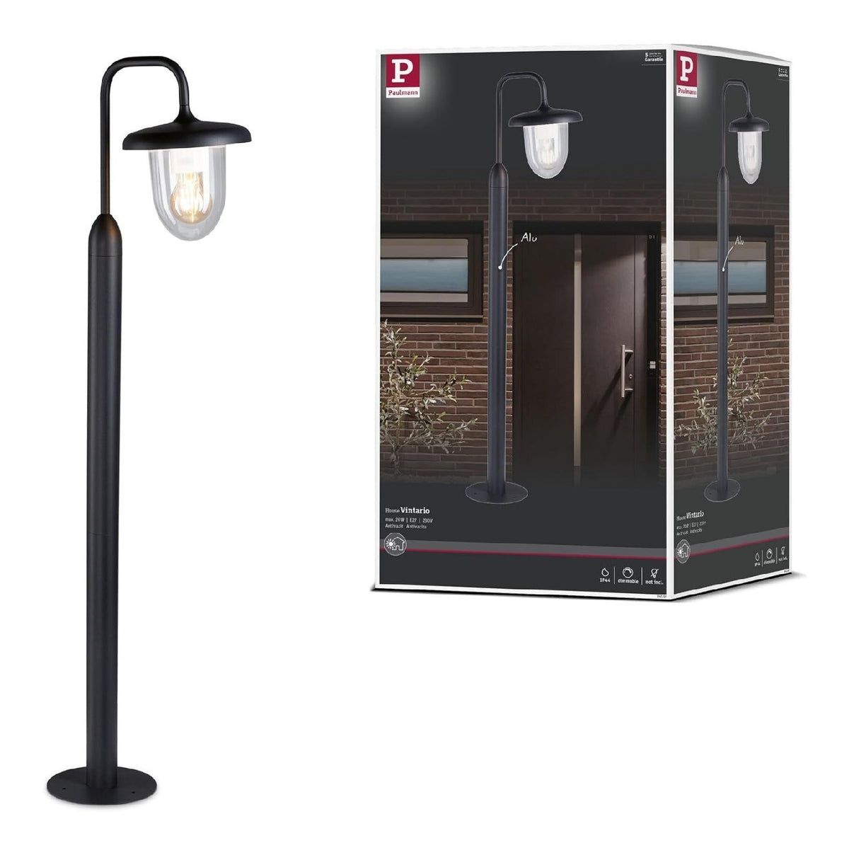 Luminaire Rouge a silhouette graphique de type applique murale IP44 E27