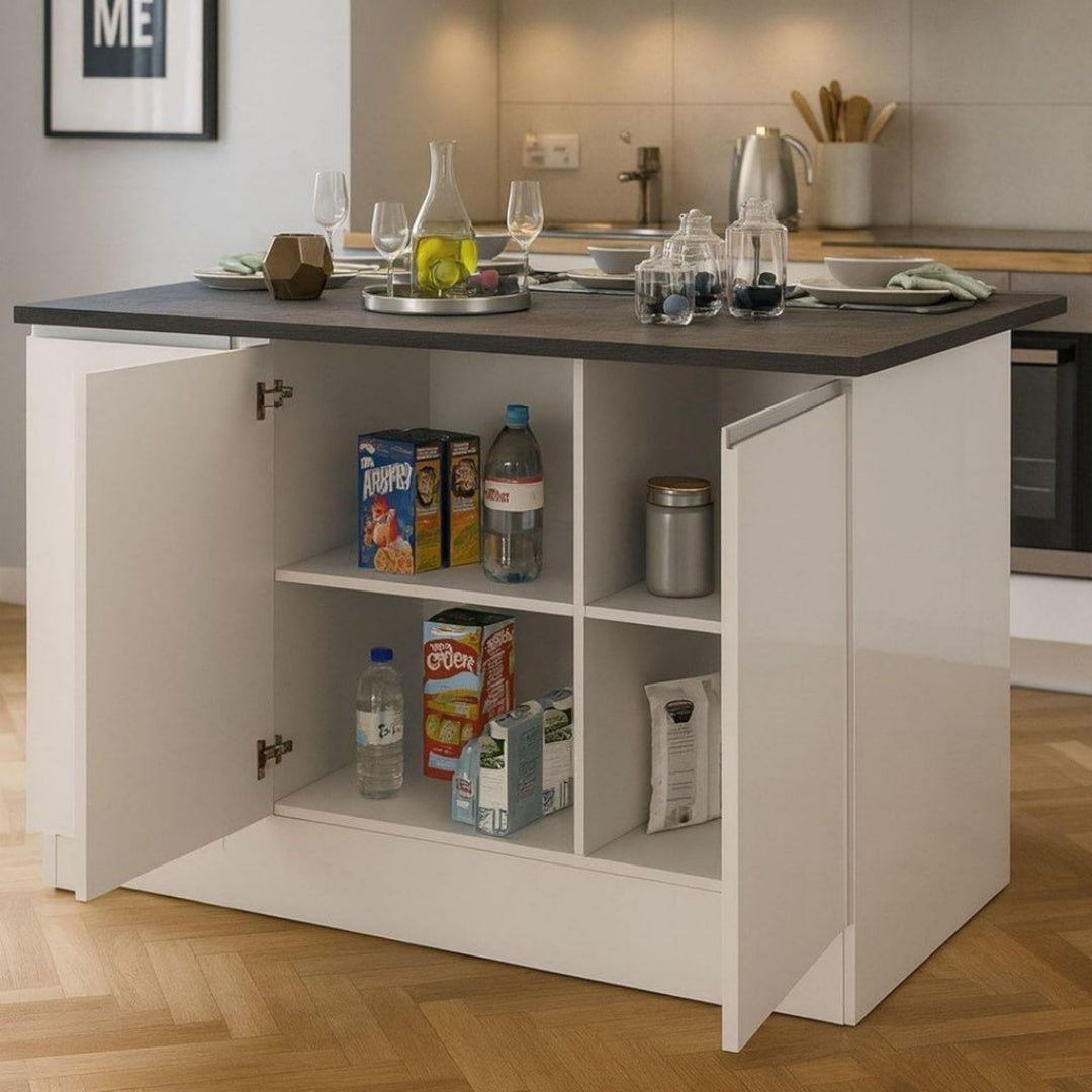 Rangements sur pied blanc