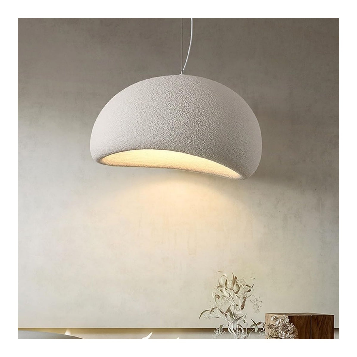 Luminaire Blanc et Ambre a silhouette graphique de type suspension E27