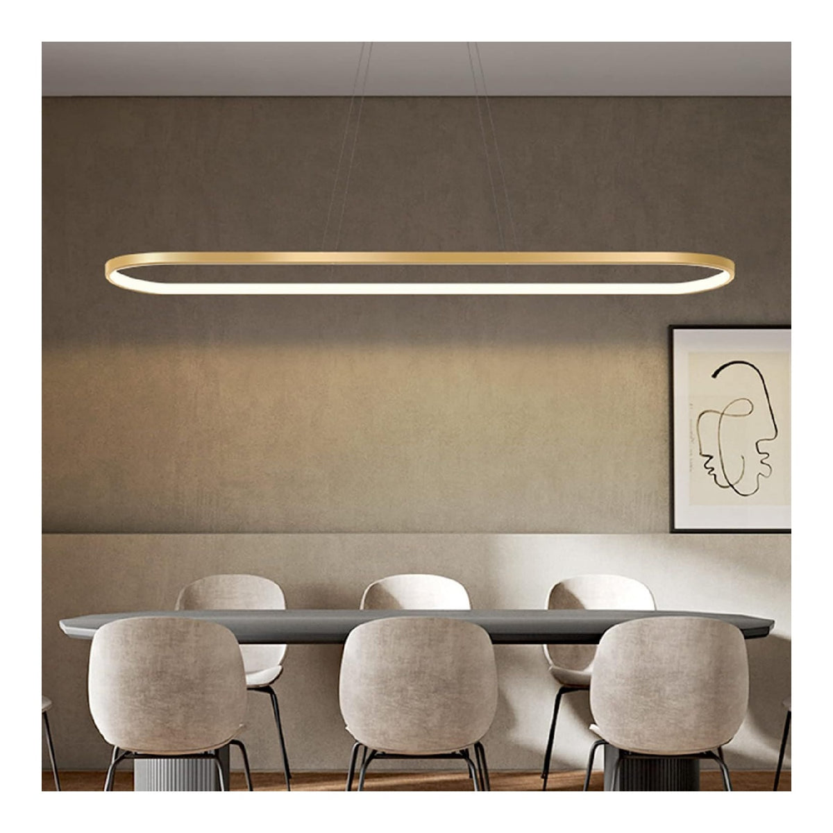 Suspension Noir et Blanc aux lignes epurees avec eclairage confortable 33W 3000K