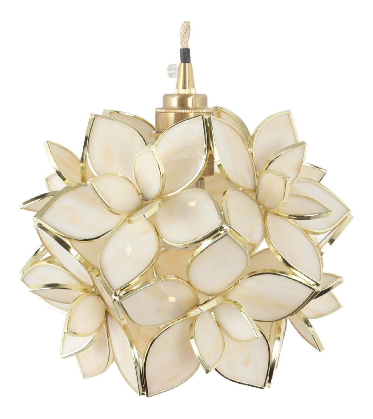 Solution lumineuse Blanc et Beige au dessin sobre en format suspension 40 W E27