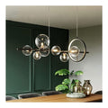 Suspension Ambre et Transparent aux lignes epurees avec eclairage confortable 5 W