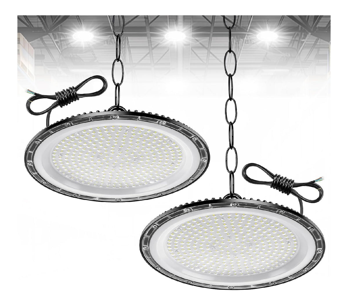 Luminaire Blanc et Rouge a silhouette graphique de type spot de plafond 500W IP65 6500K