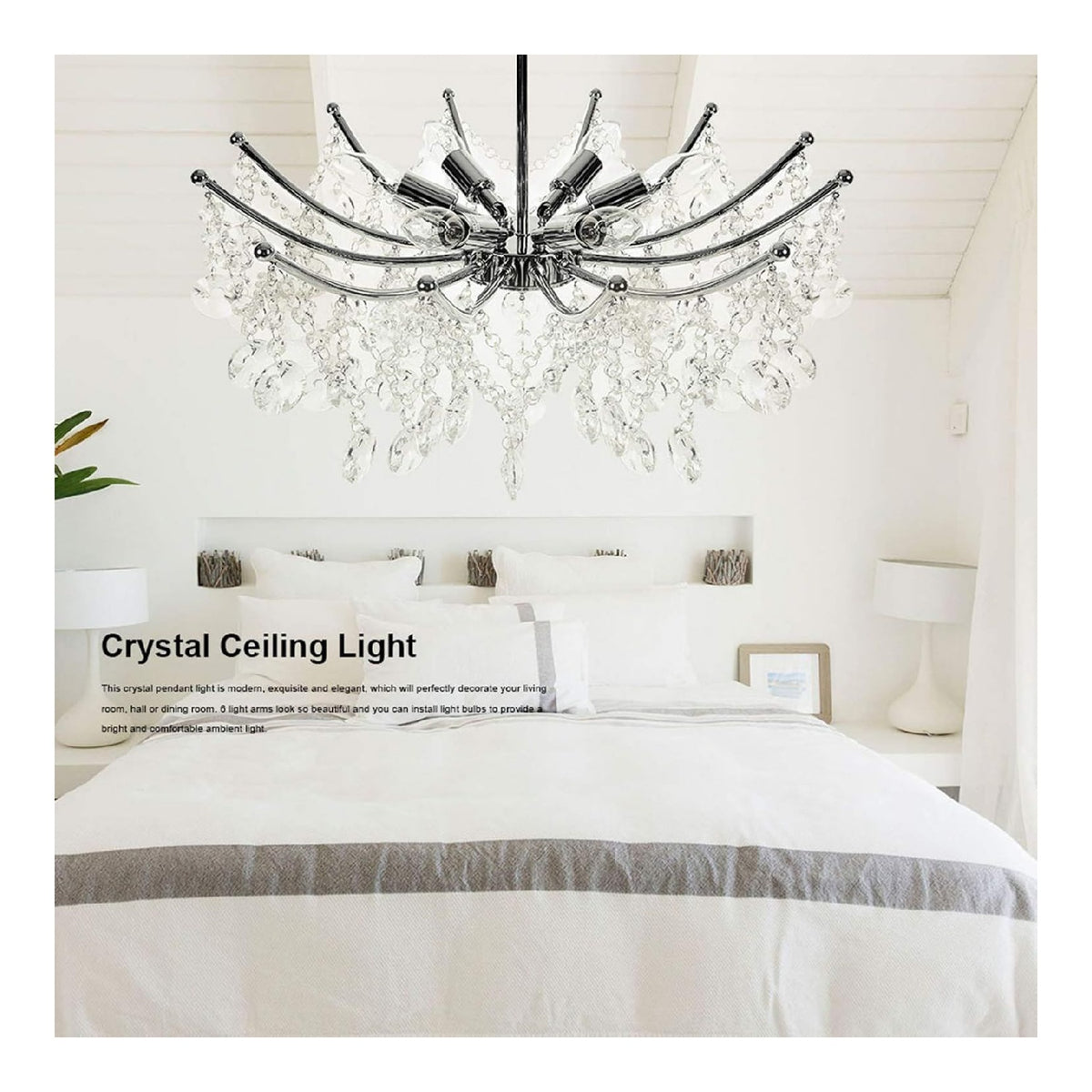 Suspension Transparent aux lignes epurees avec eclairage confortable 25 W E14
