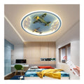 Lustre Ambre et Bleu a presence elegante et lumiere agreable 72W 3000K
