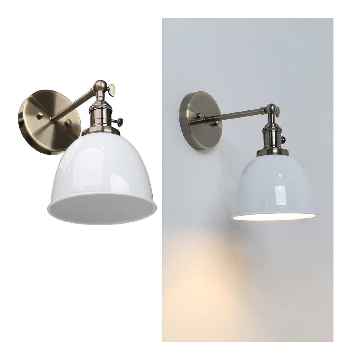Applique murale Blanc et Ambre a presence elegante et lumiere agreable E27