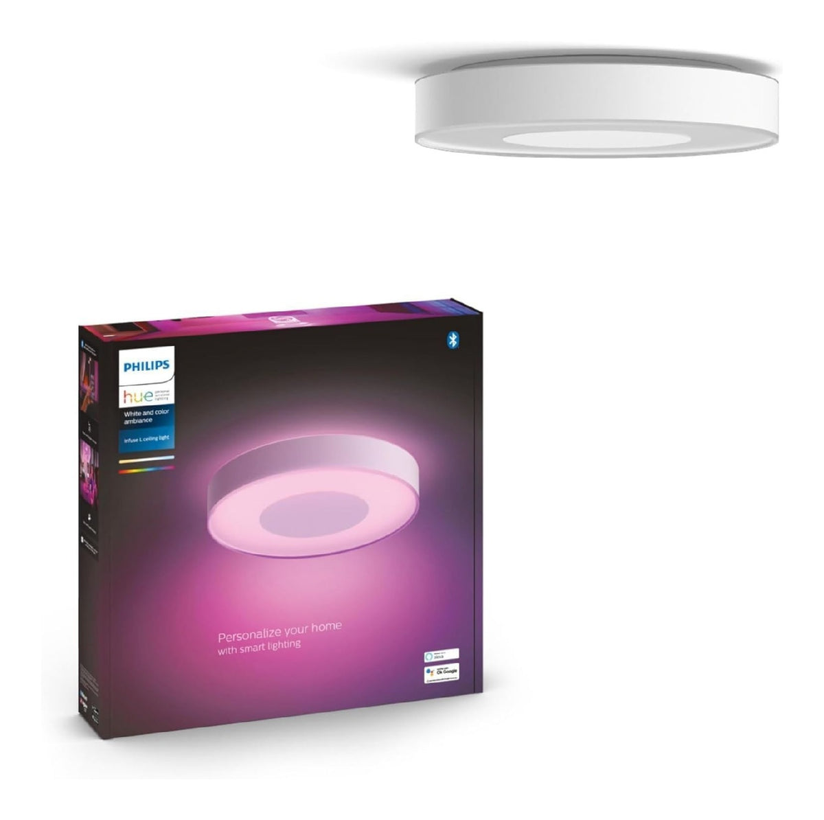 Luminaire Blanc et Ambre a silhouette graphique de type plafonnier 46-6723