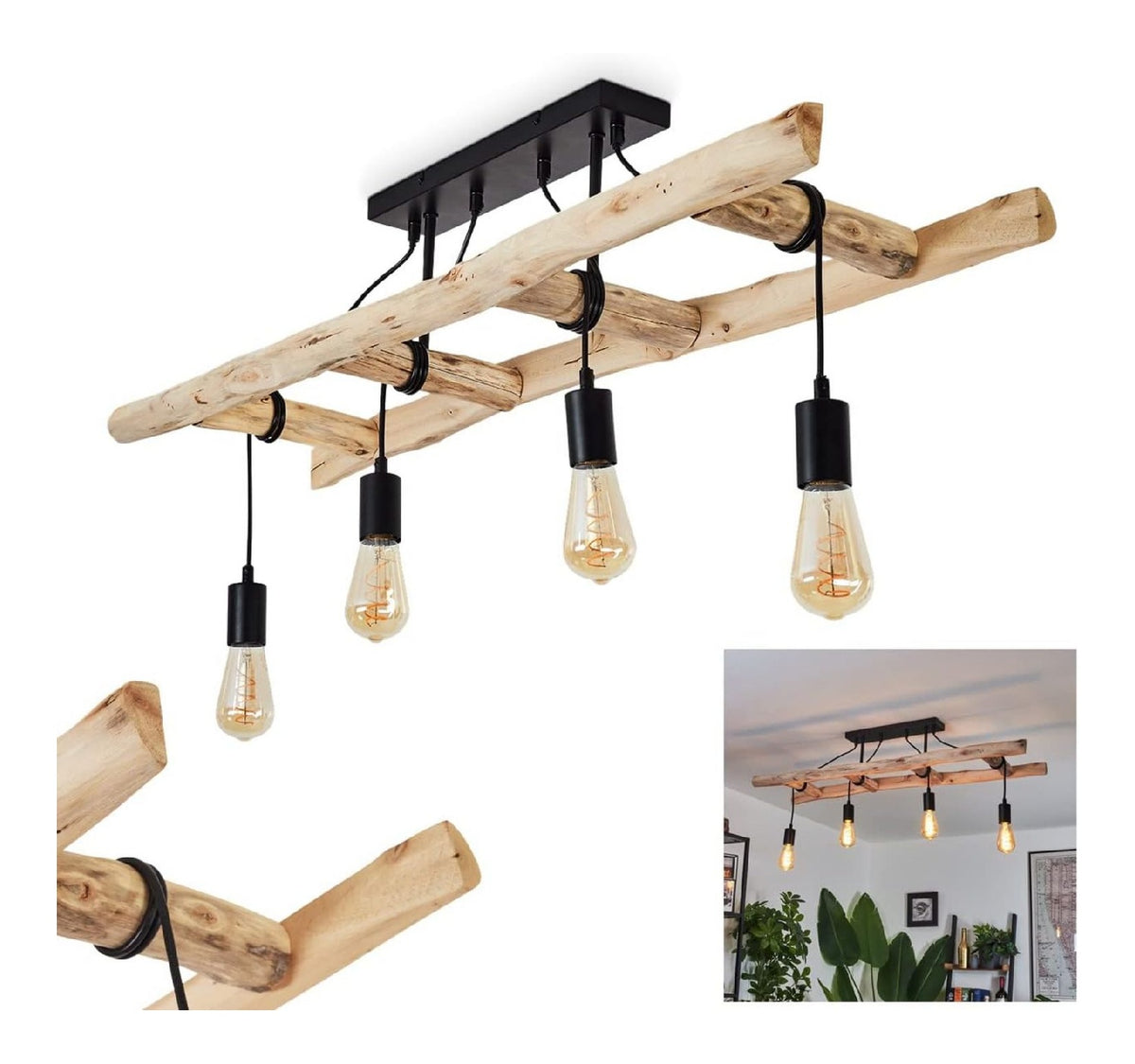 Eclairage Noir et Ambre contemporain en version suspension IP20 E27