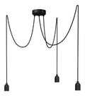 Suspension Noir a presence elegante et lumiere agreable E27
