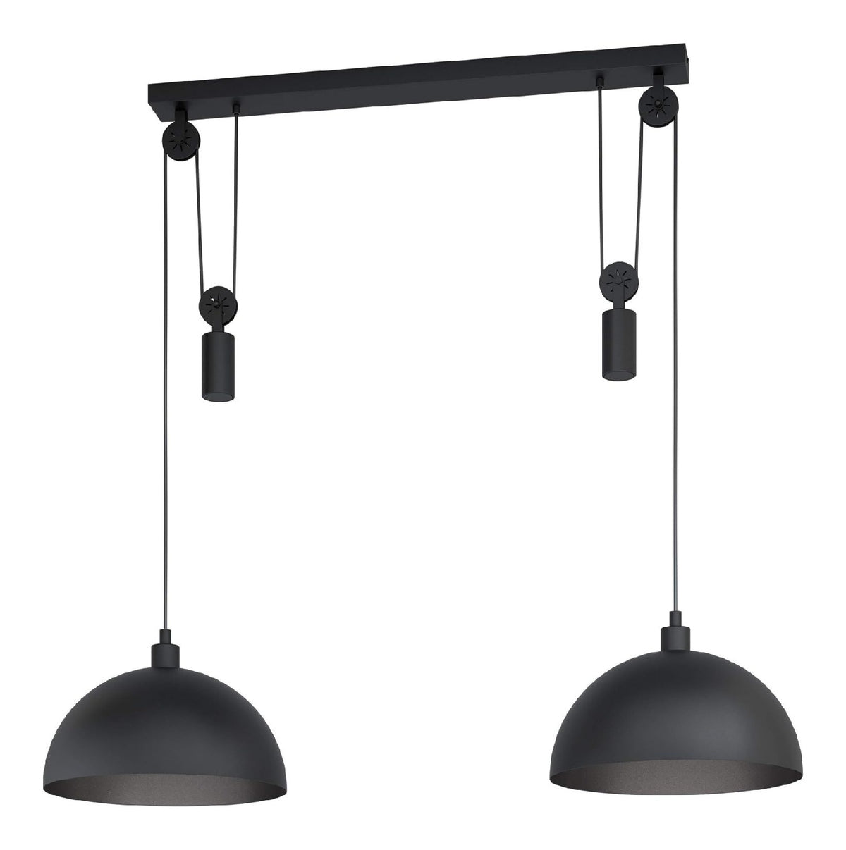 Luminaire Noir a silhouette graphique de type suspension 40 W E27