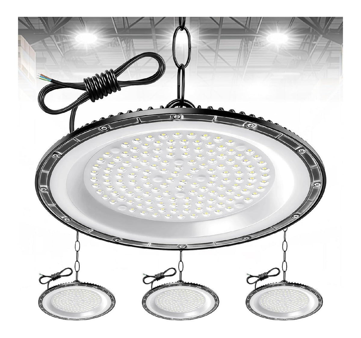 Spot de plafond decoratif Blanc et Rouge avec diffusion lumineuse harmonieuse 200W IP65 6500K