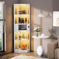 Vitrine transparente avec LED 57 x 40 x 165 cm, deux portes vitrees et cinq etageres pour exposer objets et collections