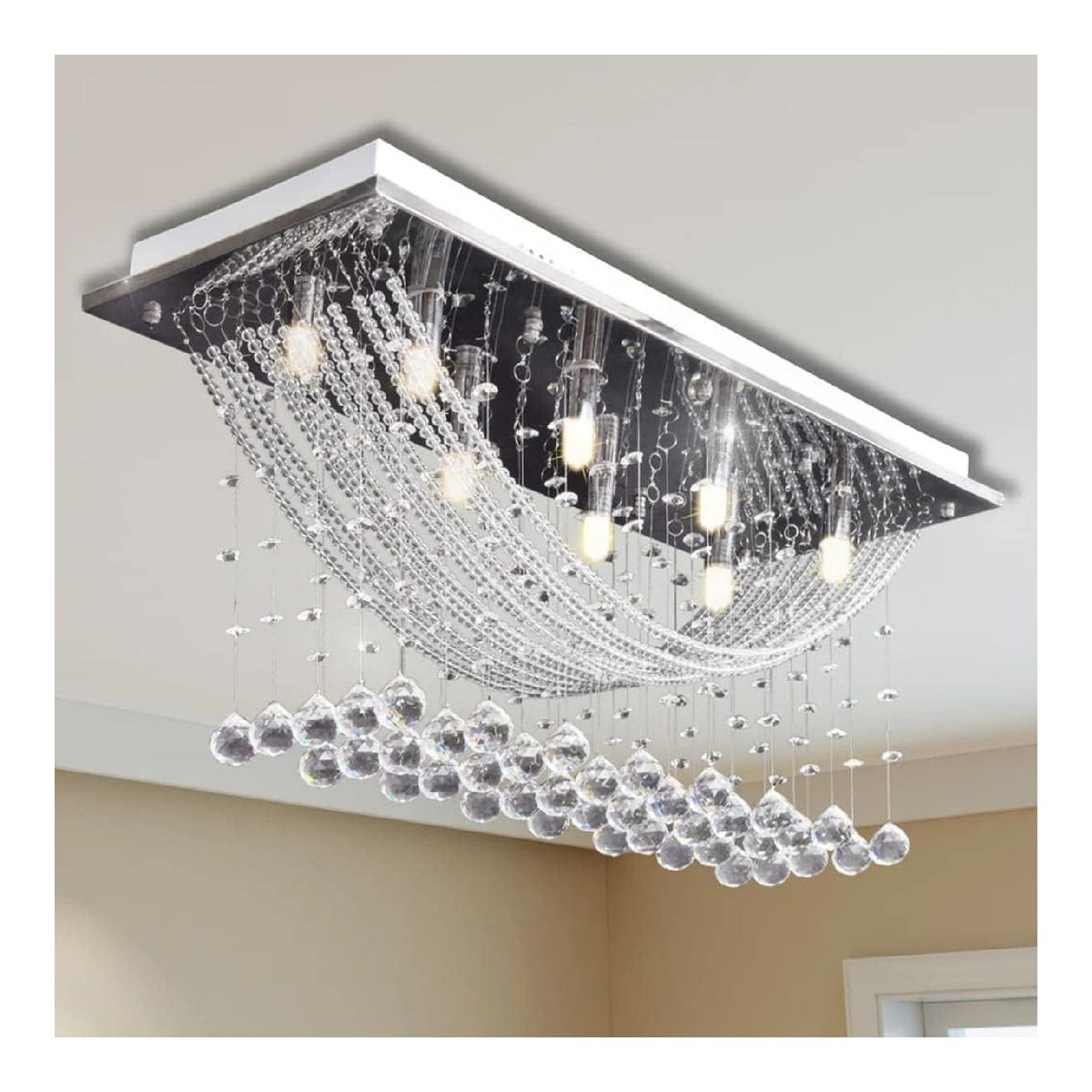 Plafonnier Blanc et Argente a presence elegante et lumiere agreable 40 W