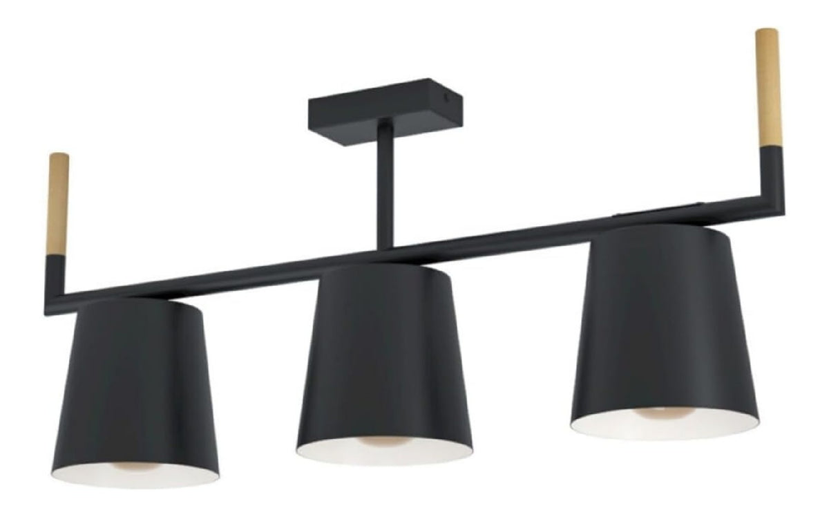 Plafonnier Noir et Dore a presence elegante et lumiere agreable 40W