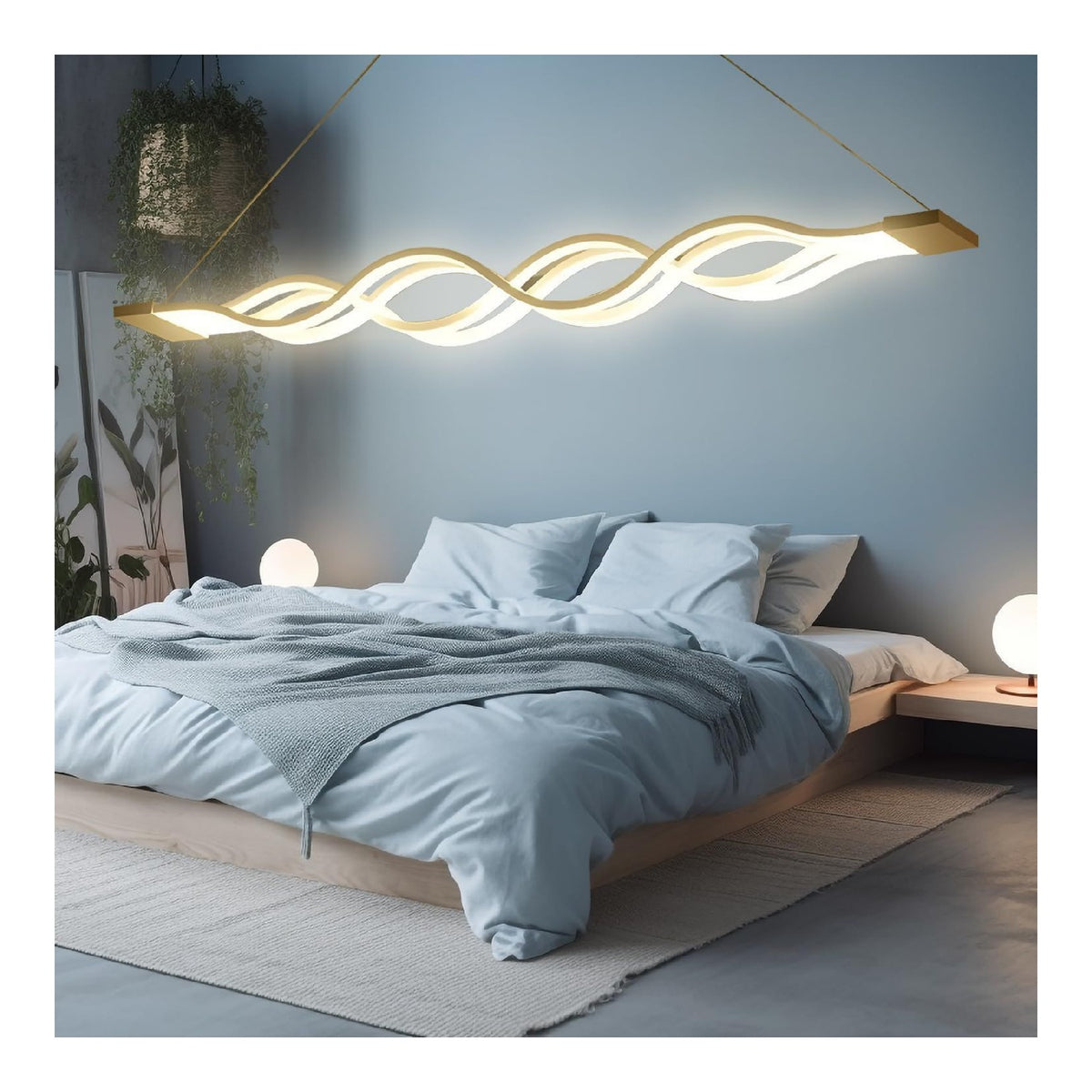 Suspension Blanc et Ambre a presence elegante et lumiere agreable 90W