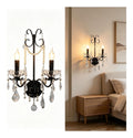 Luminaire Noir et Ambre a silhouette graphique de type applique murale Y7-8419