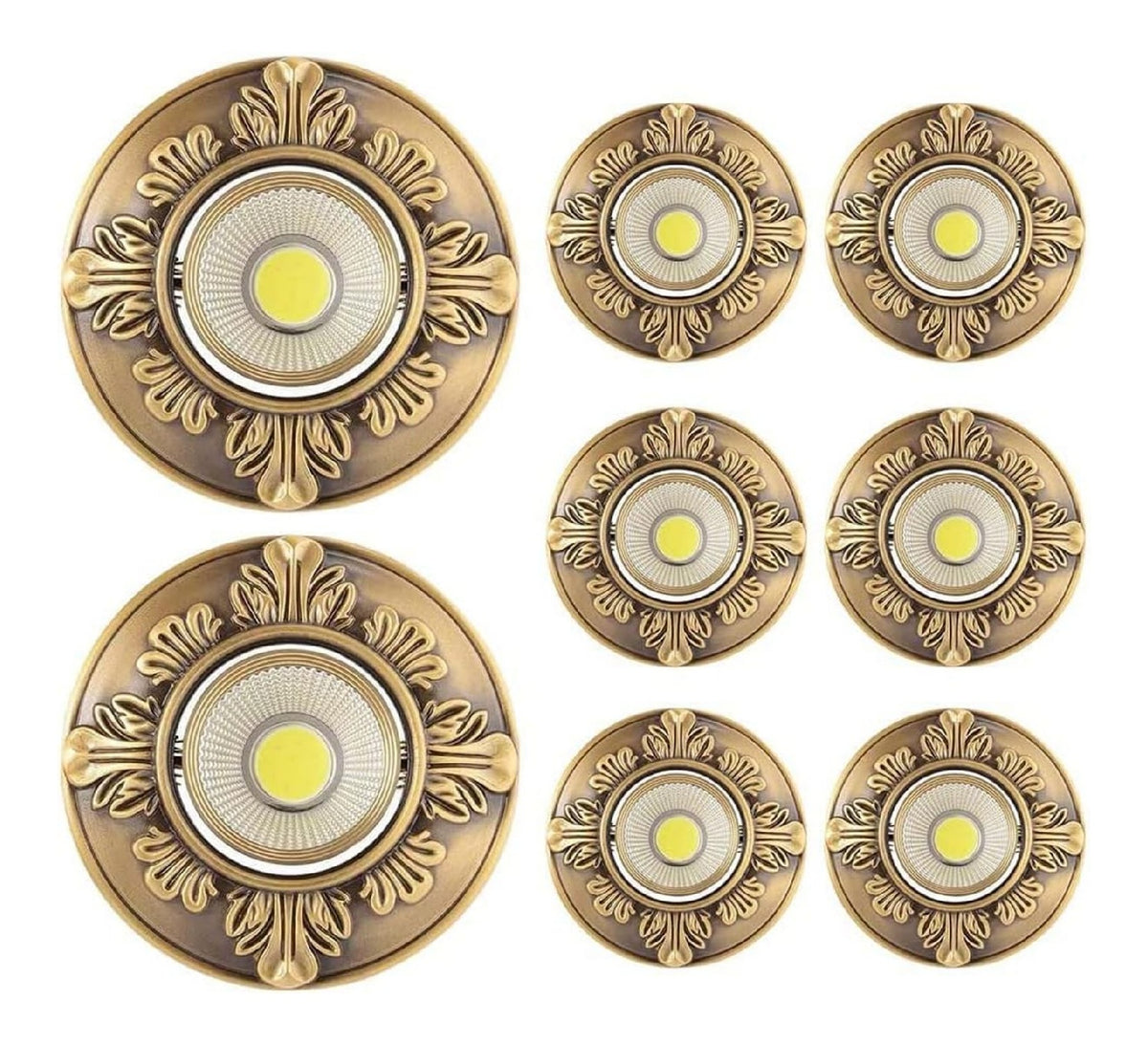Spot de plafond Blanc et Dore a presence elegante et lumiere agreable 10W 3000K