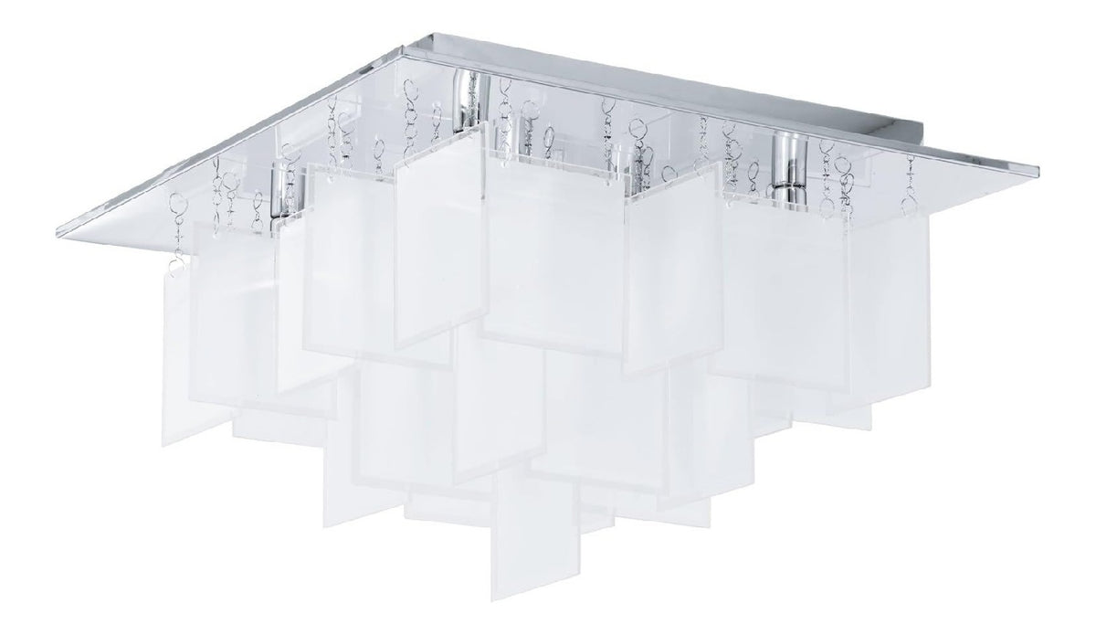 Solution lumineuse Blanc et Ambre au dessin sobre en format plafonnier