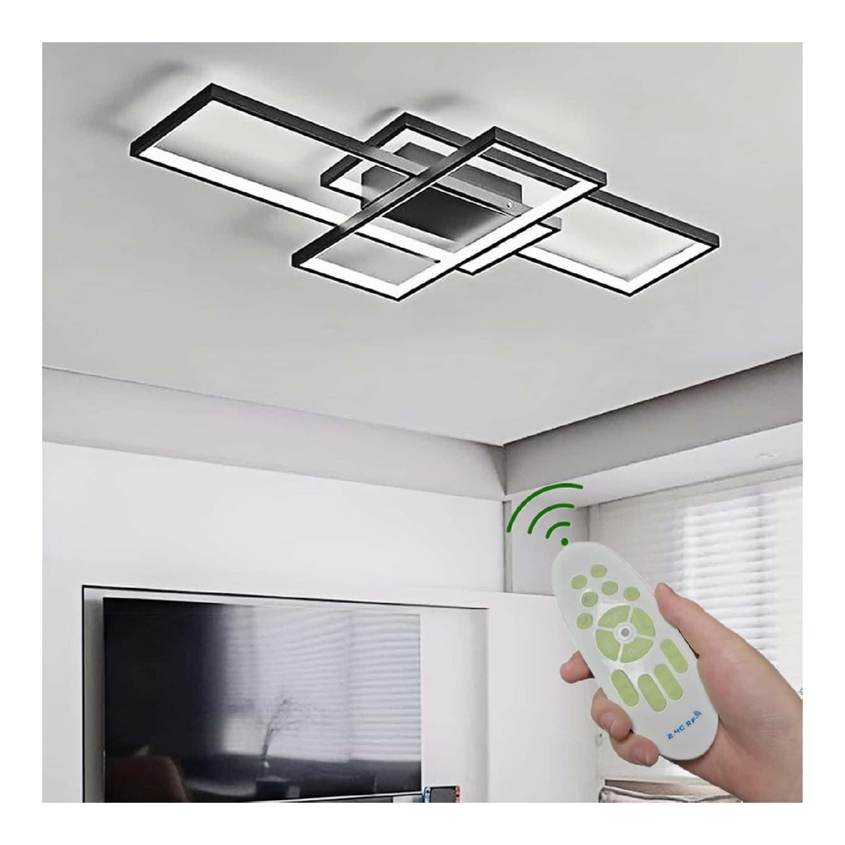Plafonnier decoratif Noir et Blanc avec diffusion lumineuse harmonieuse 59W 6500K