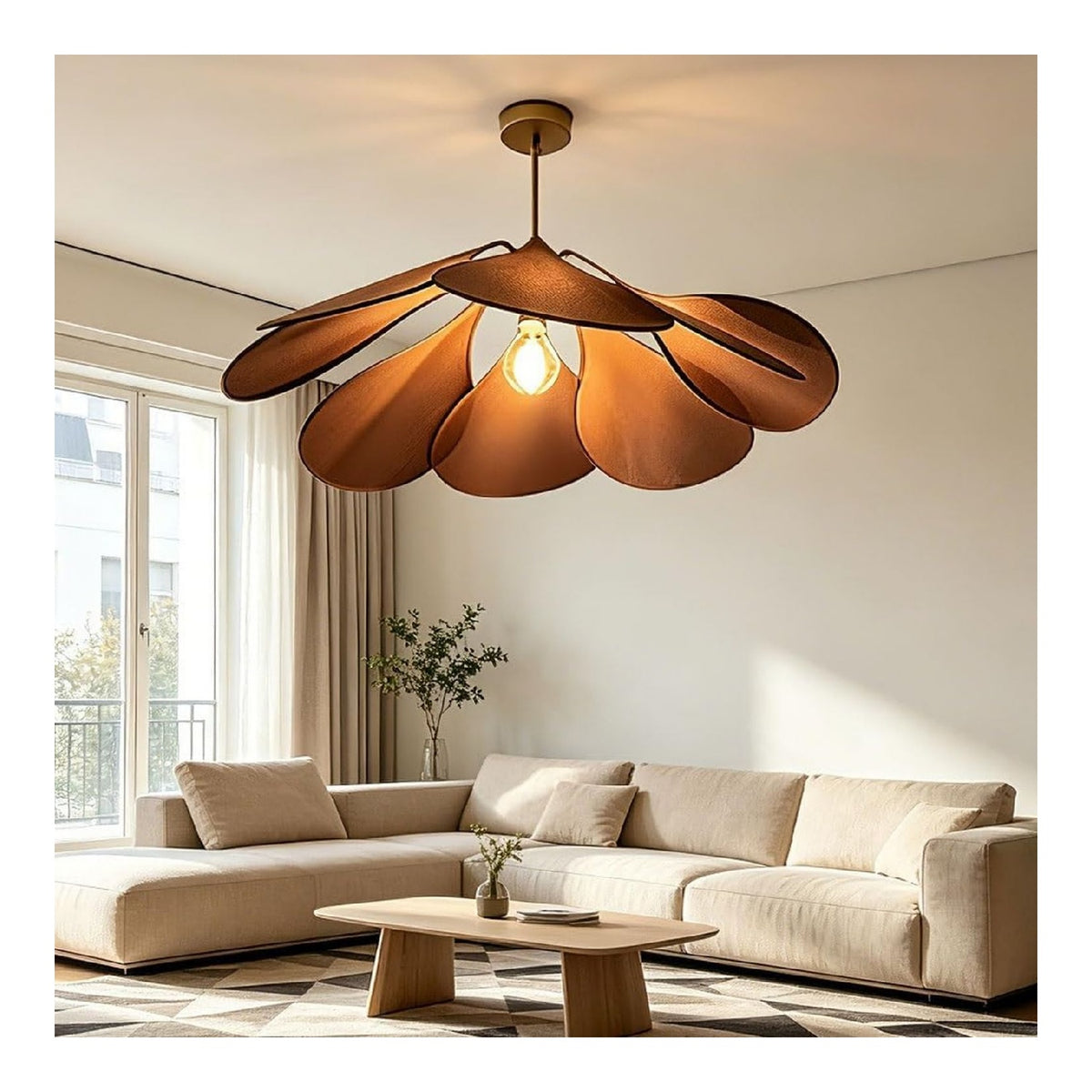 Suspension decoratif Ambre et Marron avec diffusion lumineuse harmonieuse E27