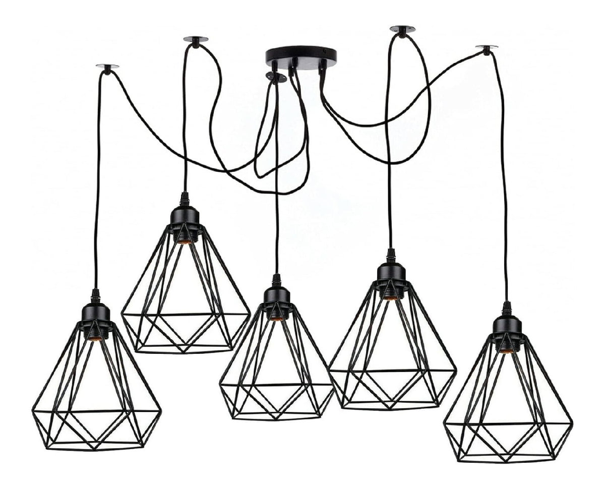 Solution lumineuse Noir au dessin sobre en format suspension 60 W E27