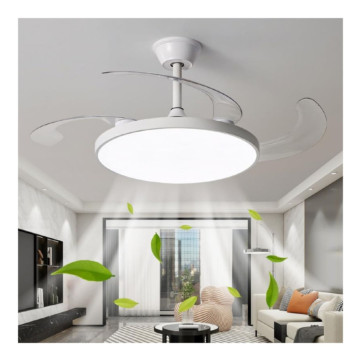 Lustre Noir et Blanc a presence elegante et lumiere agreable QH-2324