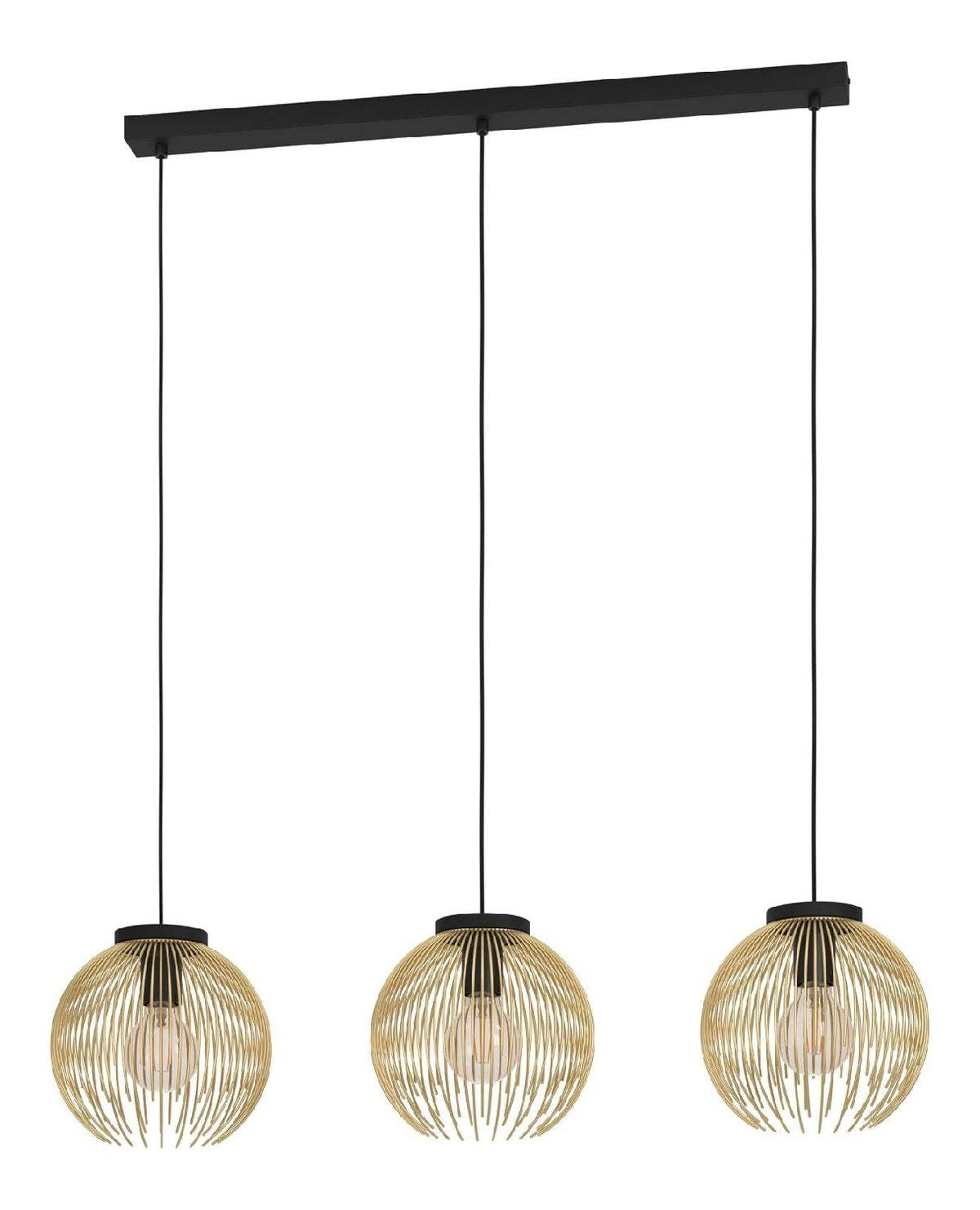 Eclairage Noir et Dore contemporain en version suspension 40 W E27