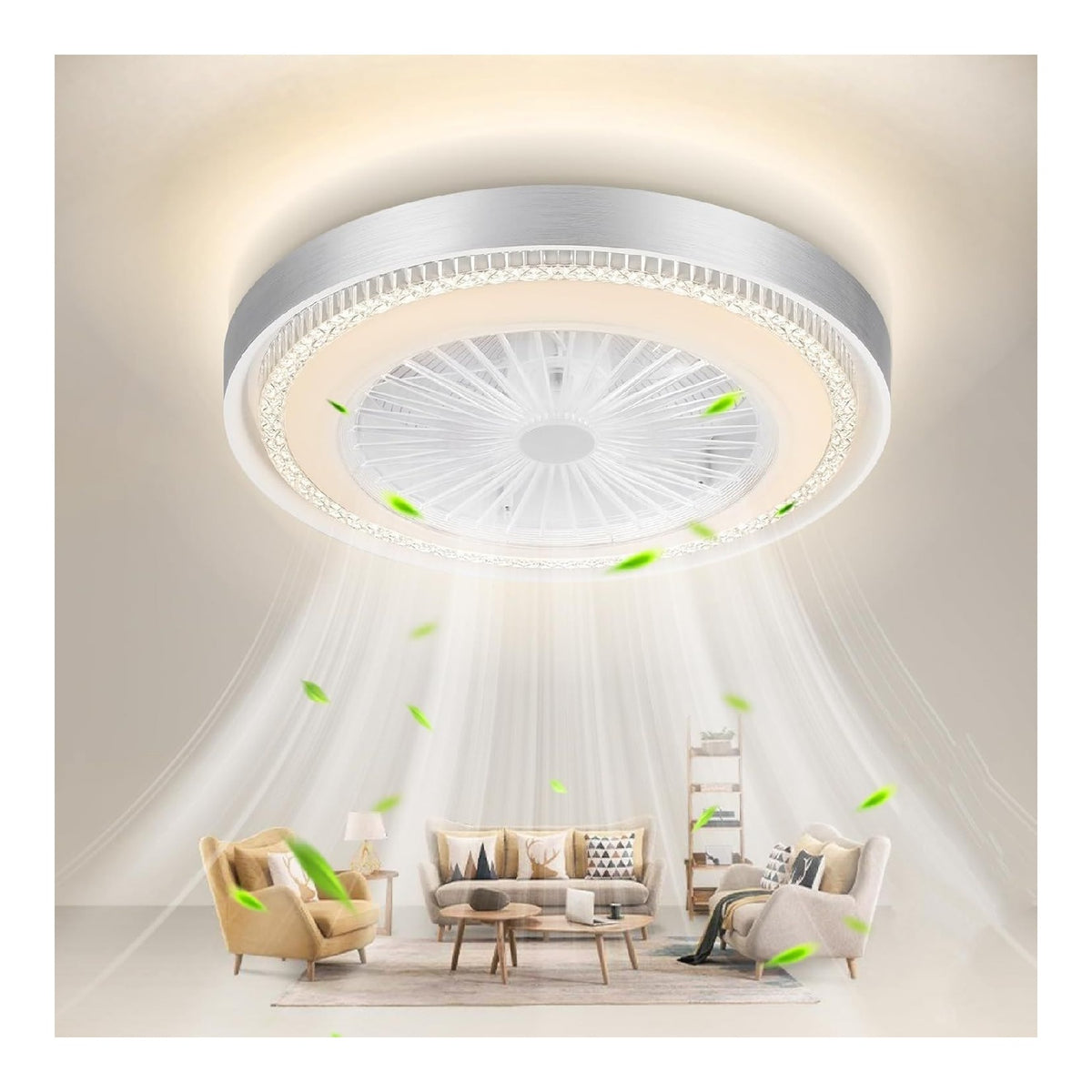 Plafonnier Blanc et Ambre aux lignes epurees avec eclairage confortable 60 W 3000 K