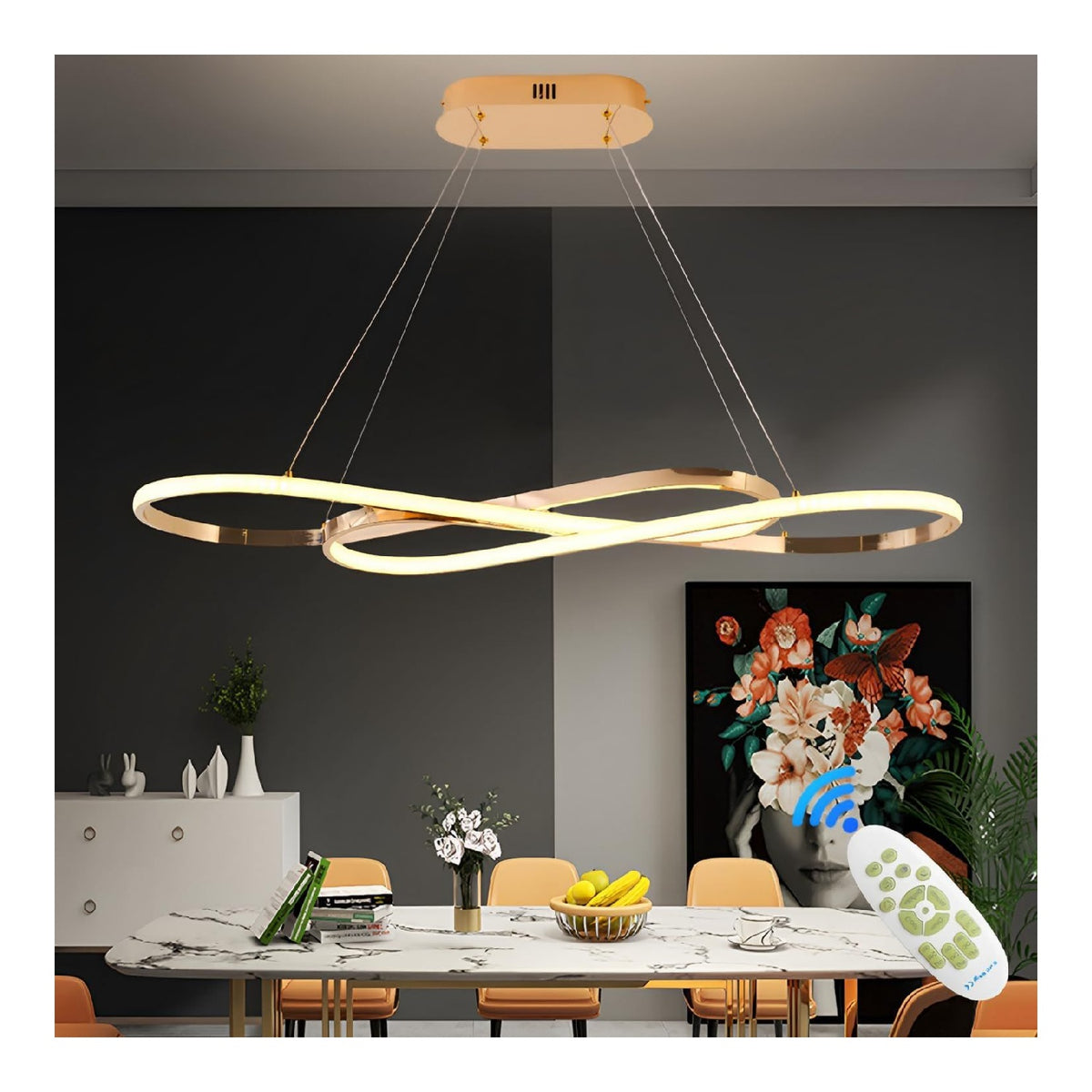 Eclairage Noir et Rouge contemporain en version suspension 57W