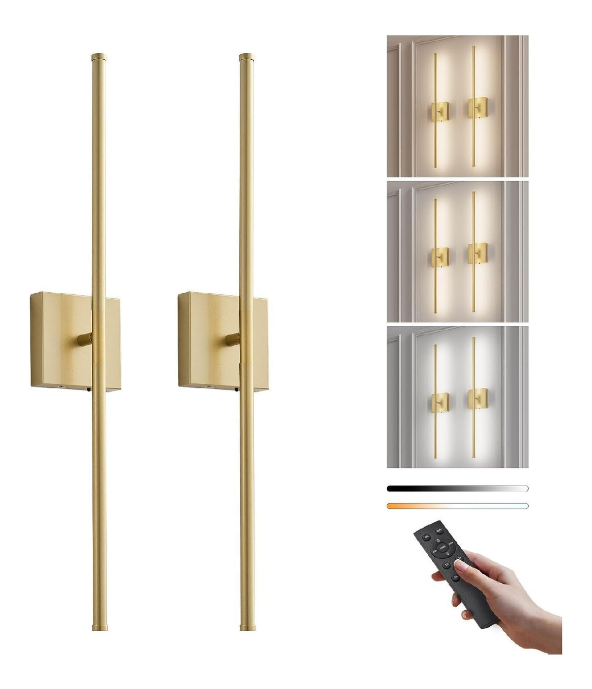 Solution lumineuse Dore et Ambre au dessin sobre en format applique murale 3000 K