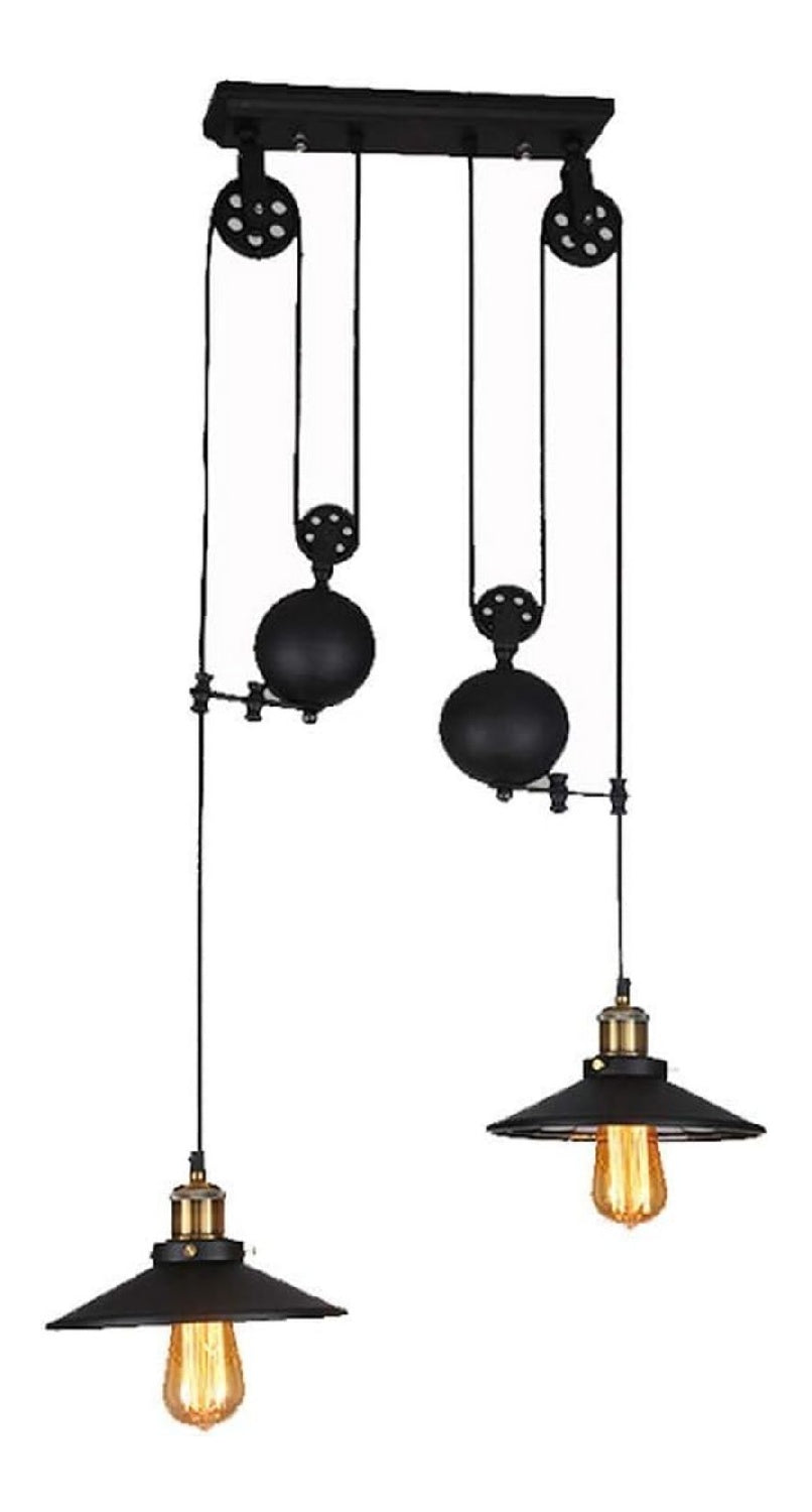 Suspension Noir et Ambre au style moderne avec conception fonctionnelle E27 BC-7469
