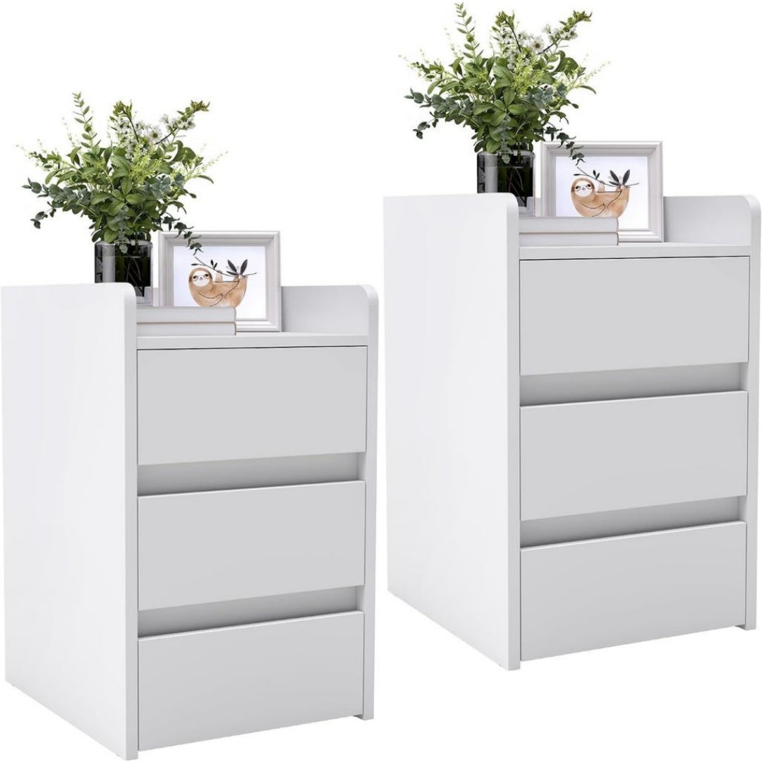 Ilots de rangement fixes avec tiroirs finition bois noyer