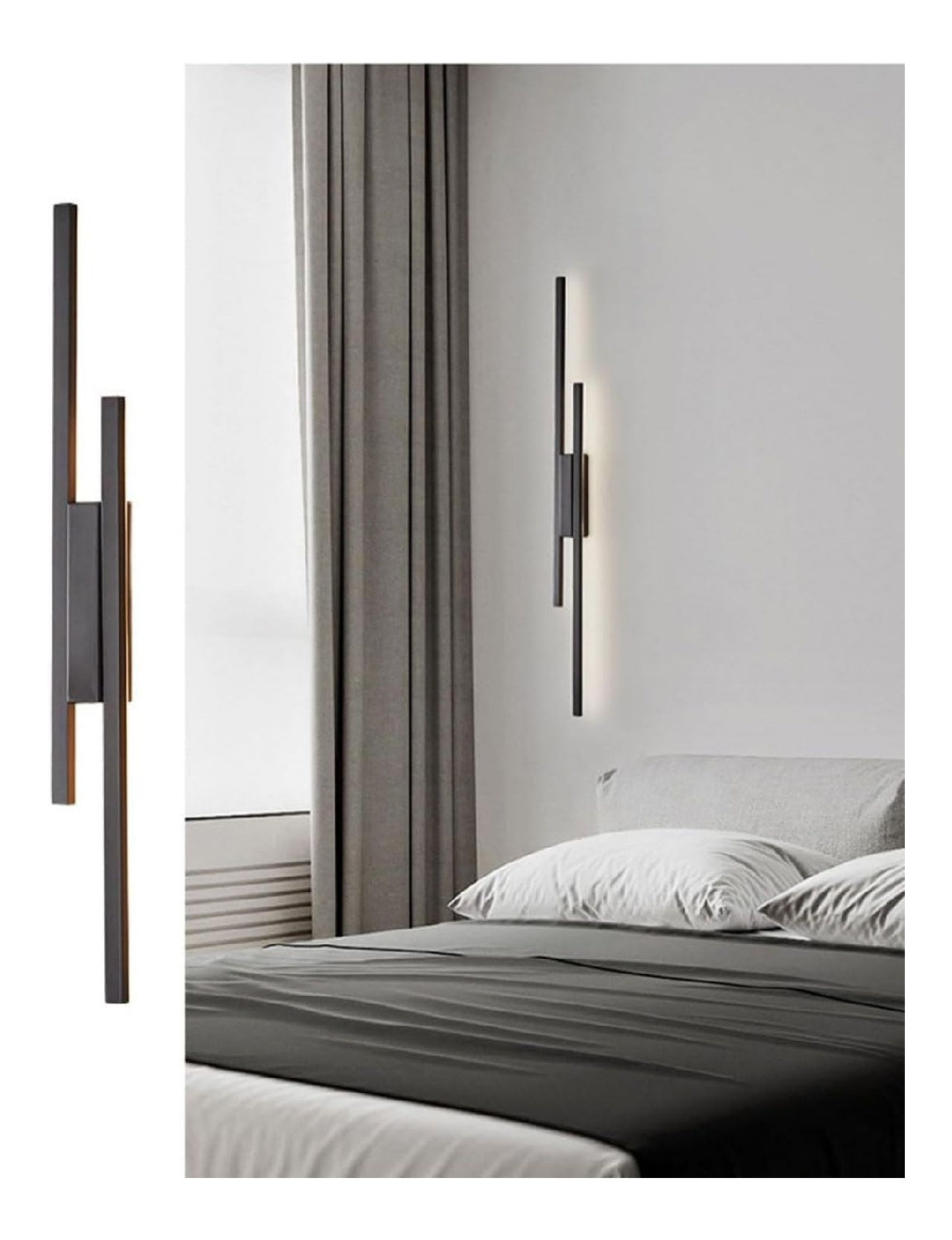 Applique murale Noir et Blanc aux lignes epurees avec eclairage confortable 36 W