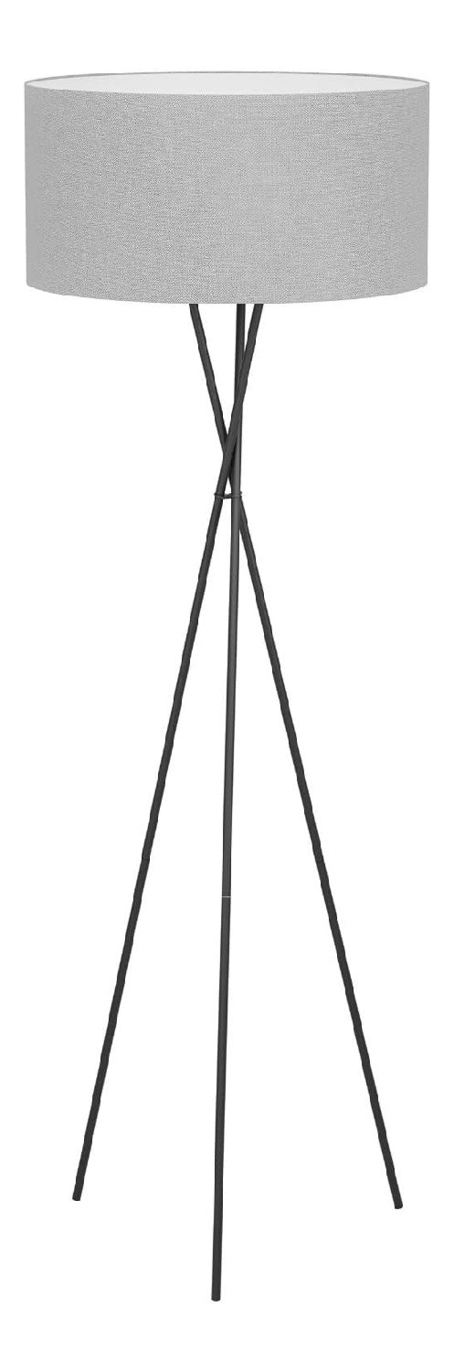 Lampadaire Noir et Gris aux lignes epurees avec eclairage confortable 60 W E27